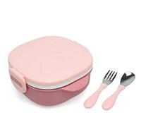 Kiokids Caja Almuerzo Cuadrado Acero Inoxidable Rosa