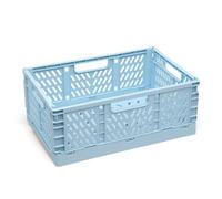 Kiokids | Caja de Almacenaje Plegable Azul 30x20x12 | Diseño Apilable y Compacto | Material Duradero Polipropileno | Ideal para Guardar y Organizar