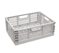 Kiokids | Caja de Almacenaje Plegable Gris 40x30x15 | Ahorro de Espacio | Diseño Apilable y Resistente | Organización Práctica para Cualquier Espacio
