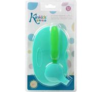 Kiokids Cuenco Doble Antideslizante con Cuchara Azul Verde 1ud