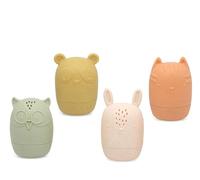 KIOKIDS | Juego de 4 animales de baño antimoho | Material seguro y respetuoso con el medio ambiente | Promueve el desarrollo motriz | Diseño antimoho Fácil de limpiar | Colores atractivos y suaves