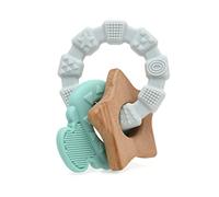 Kiokids Mordedor Madera Y Silicona Verde Y Gris Llaves +3 Meses