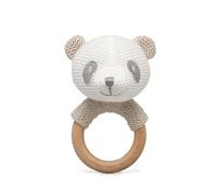 Kiokids | Mordedor Osito Madera y Algodón | Mordedor para bebé +3 Meses | Materiales Naturales | Seguro y Ecológico | Juguete Didáctico y Sostenible | Perfecto para Aliviar las Encías del Bebé