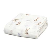 Kiokids | Muselina Conejitos | Colección Petit Moments | 70% Bambú y 30% Algodón | Gran Suavidad | Termoclimática y Antibacteriana | Protector Rayos UV | Certificado OEKOTEX | +0 Meses | 120x120cm