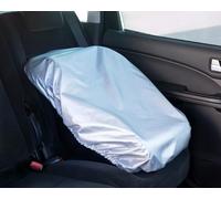 KIOKIDS | Parasol para Silla de Coche | Protección UV contra Rayos Solares | Material Resistente 100% Poliéster | Ajuste Universal con Goma Elástica | 100x73 cm | Plateado
