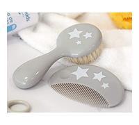 Kiokids Peine Y Cepillo De Cerdas Naturales Gris