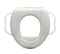 Kiokids | Reductor WC Gris con Asas para Niños +12 Meses | Acolchado y Seguro | Fácil de Limpiar | Asas para Mayor Comodidad | Protector de Salpicaduras | Compatible con Inodoros Estándar