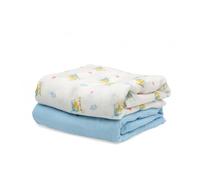 Kiokids - Set 2 Muselina de Algodón - Azul Claro Kiokids