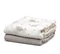 Kiokids Set 2 Muselinas Ballenas Gris