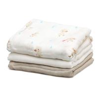 Kiokids Set 3 Muselinas Patitos Beige Y Blanco 70x70cm