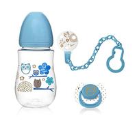 Kiokids Set Biberón, Chupete Y Pinza Azul Regalo Recién Nacido