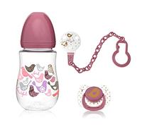 Kiokids Set Bebé Biberón 250ml + Chupete + Sujeta Chupete