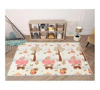 KIOKIDS | Tapete Mantita Plegable Bosque Otoñal | Estampado Natural en Tonos Tierra | Impermeable, Acolchada y Compacta | Ideal para Cambios de Pañal, Juegos y Paseos | Lavable, Unisex y Fácil de Tran