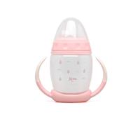 Kiokids | Taza de Aprendizaje Step 1 Rosa para Bebés +6 Meses | Tetina de Silicona Suave | Sistema Anticólico | Apta Lavavajillas y Esterilizador | Ligera y Fácil de Usar