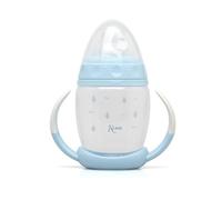 Kiokids | Taza de Aprendizaje Step 1 Azul para Bebés +6 Meses | Tetina de Silicona Suave | Sistema Anticólico | Apta Lavavajillas y Esterilizador | Ligera y Fácil de Usar