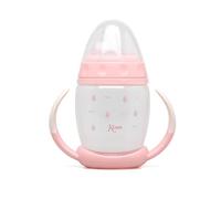 Kiokids | Taza de Aprendizaje Step 1 Rosa para Bebés +6 Meses | Tetina de Silicona Suave | Sistema Anticólico | Apta Lavavajillas y Esterilizador | Ligera y Fácil de Usar