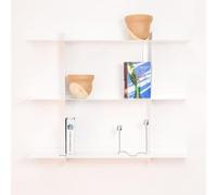 KION HOME Estantería de Pared Flotante - 3 Baldas Metálicas 75/90cm (Blanco Mate, Baldas 90cm)