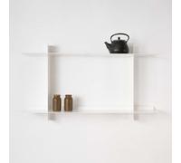 KION HOME Estantería de Pared Flotante Samba - 2 Baldas Metálicas 75/90cm (Blanco Mate, Baldas 75cm)