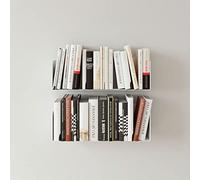 KION HOME | Juego de 2 Estantes Metálicos Flotantes de Pared | Longitud: 45 cm | Estantería Ideal para organización de Libros y Cocina | Acero Lacado al Horno | Fabricado en España (White)