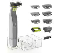 KIONCARE Guards Kit Plus para Philips Norelco OneBlade, con peines guía de 1-6 mm (6 tamaños), peine corporal de repuesto y organizador acrílico