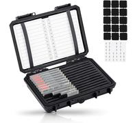 Kiorafoto 24 ranuras M.2 2280 2260 2242 2240 2230 de alta capacidad M.2 NVMe SSD con etiqueta y papel de notas, resistente al agua y a los golpes, compatible con SSD M