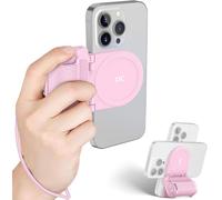 Kiorafoto Agarre magnético Rosa para Smartphone, Mango magnético para cámara, Soporte Bluetooth, Agarre para Obturador de teléfono Celular con Control Bluetooth, Compatible con grabación de Video de