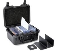 Kiorafoto Graded Card Box, Estuche Impermeable IP67 Compatible con 100+ 3 "x 4" 35pt TOPLOADER o 15+ 180pt ONE-TOUCH Estuche Magnético para Tarjetas con Dos Separadores Móviles y Etiquetas