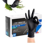 Kioriur Guantes de látex, guantes industriales de nitrilo,Guantes desechables de nitrilo - Guantes de nitrilo seguros para alimentos, guantes de nitrilo de látex negro para cocina, hogar