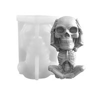 Kioriur - Molde de Vela de Esqueleto para decoración de Halloween, Molde de Silicona para Vela de cráneo de Halloween, no Escucha no ve ni Habla Cubre los Ojos Cubre la, R: Cubrir los oídos, Se