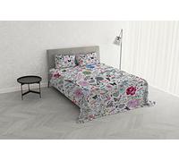 Kiosa - Juego de sábanas para Cama de Matrimonio, 100% Microfibra, Fabricado en Italia, Juego de sábana encimera de 250 x 280 cm + 2 Fundas de Almohada de 50 x 80 cm con Solapa Interior - Impresión