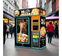 Kiosco de pizza de autoservicio con temática musical, toca melodías ligeras mientras haces comidas, crea una experiencia gastronómica inmersiva, una opción popular para vecindarios de moda y lugares