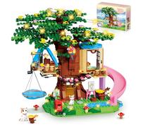 kiothdre Set Construcción Casa del árbol Compatible con Friends, Kit Casa del árbol para Niñas 731 Piezas con Luz LED, Gato, Tobogán y Hamaca Colgante, Regalos Navidad Cumpleaños para Niñas 6-12 Años