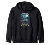Kioto Japón Ferrocarril Tren Japón Recuerdo Viaje Vintage Japón Sudadera con Capucha