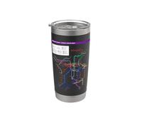 Kioto Japón Metro Train Railway - Souvenir Ruta Mapa Vaso térmico de acero inoxidable de doble pared