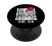 Kioto Japón Pagoda Torii Puerta Rojo Sol Bosquejo Retro PopSockets PopGrip Adhesivo