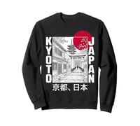 Kioto Japón Pagoda Torii Puerta Rojo Sol Bosquejo Retro Sudadera