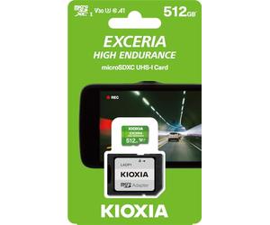 KIOXIA Micro SD 512GB EXCERIA High Endurance UHS-I C10 R98 con Adaptador
