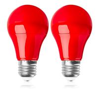 Kioylmo Bombilla LED Roja Pack de 2 Luz Roja Nocturna para Dormir y Producir Melatonina Luz Azul, Sin Parpadeo Casquillo E27 para Dormitorio, bombilla sin flicker, Relajación y Decoración del Hogar