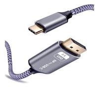 Kioylmo Cable DisplayPort USB-C Bidirectionnel 8K 60Hz 4K 240Hz,1.8m