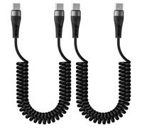 Kioylmo Cable USB C a USB C Carga Rapida, 120W Carga Ultrarrápida Tipo C en Espiral, 1M Android Auto 6A Carplay cable de carga Tipo C cable de datos para iPhone 17/16/15 Pro Max Macbook Galaxy