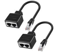 Kioylmo Duplicador Rj45 Ethernet Splitter 1 a 2 Adaptador Cable Compatible con Cat5 Cat5e Cat6 Cat7, Ladrón Ethernet Extensor De Red Repetidor para Ordenador Router TV Switch (2 Piezas)