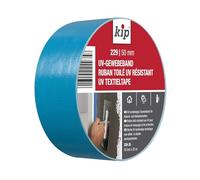 Kip 222358 - Cinta de tela (35/50 mm x 25 m), color azul | Cinta blindada para superficies rugosas, resistente al desgarro, cinta adhesiva, color azul