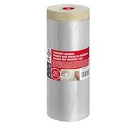 Kip Drop Cloths - Cinta adhesiva para pintores presellada, 1400 mm x 33 m, cinta adhesiva con lámina de plástico, cortina para pulverizar, cubrir, adecuada para decorar