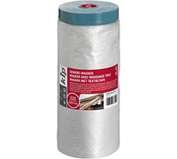 Kip Drop Cloths - Película adhesiva para pintores (2600 mm x 17 m, con cinta adhesiva, para rociar, cubrir, adecuado para decoración de exteriores y ventanas