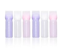 Kiperline 6 botellas aplicadoras para el pelo, botella de aceite para el cabello de 120 ml, botella aplicadora de aceite para el cabello, botella aplicadora de peine de raíz, botellas de tinte para el