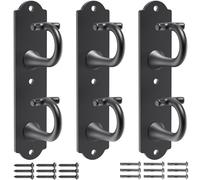 Kipika Anclajes de entrenamiento de montaje en pared con ganchos duales, anclajes de acero resistente para bandas de resistencia, entrenamiento de fuerza y terapia física, ganchos que ahorran espacio