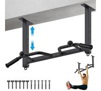 Kipika Barra de dominadas montada en el techo de 32 pulgadas, resistente, altamente ajustable, multifuncional, sistema de gimnasio en casa con colgador de saco de boxeo y bandas de resistencia para