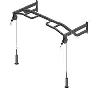 Kipika Barra de dominadas montada en el techo de 48 pulgadas, barra de dominadas multiagarre resistente, barra de dominadas montada, altura ajustable, bandas de dominadas para dominadas y estiramiento