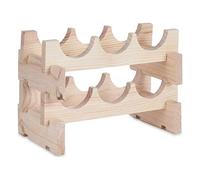 Kipit Botellero 6 Botellas Natural Madera de Pino (36,5 x 21 x 25 cm)