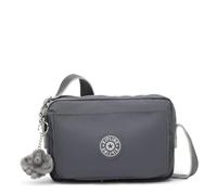 Kipling Abanu M Bolso Bandolera, Bolso Mediano Ligero con Compartimentos con Cremallera Múltiples, Correa Ajustable & Resistente Bolsa de Viaje Diaria - Moonlit Grey